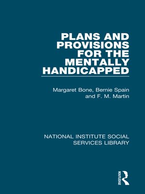 cover image of Plans and Provisions for the Mentally Handicapped